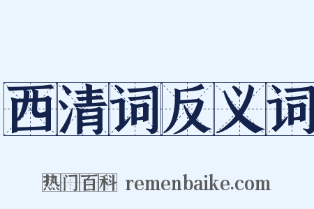 西清词反义词是什么意思的图片